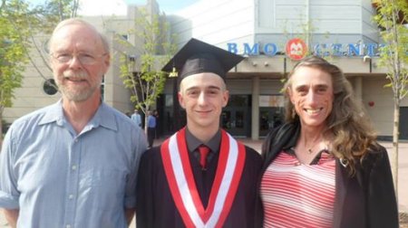 Alan, Austin, and Tracy at Austin's graduation ceremony